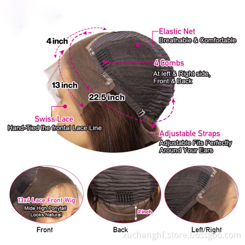 Fashional piano colored wig 10A Grade virgin cuticle aligned Hair 150% 220% density highlight color lace frontal wig